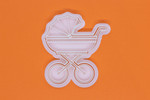 Baby Pram cookie cutter and embosser, fondant stamp
