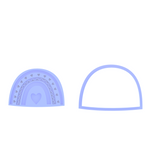 Valentine's Day Boho Rainbow cookie cutter, cookie stamp