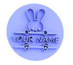 Happy Easter Bunny personalised cookie cutter and embosser v1, cookie stamp,