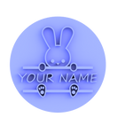 Happy Easter Bunny personalised cookie cutter and embosser v1, cookie stamp,