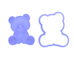 Teddy bear cookie cutter set, cookie embosser set, cookie stamp