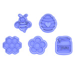Honey and bee cookie cutter set, cookie embosser set, cookie stamp