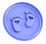 Baby feet cookie cutter and embosser