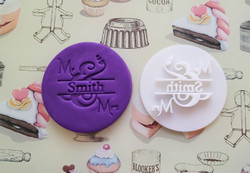 Mr and Mrs personalised wedding cookie cutter, fondant embosser, 3D Printed