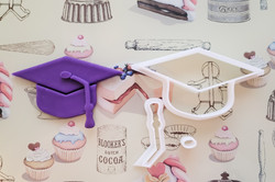 Graduation cap cookie cutter and embosser, cookie stamp 3D Printed