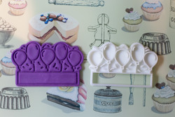 Happy Birthday Balloons name plaque cookie cutter and embosser