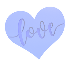 Cursive Love Heart Text Valentine's Day cookie cutter, cookie stamp