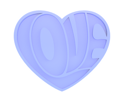 Love Heart Text Valentine's Day cookie cutter, cookie stamp