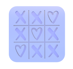 Noughts and Hearts Valentine's Day cookie cutter and embosser, cookie stamp