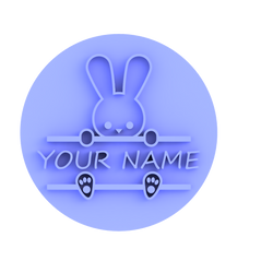 Happy Easter Bunny personalised cookie cutter and embosser v1, cookie stamp,