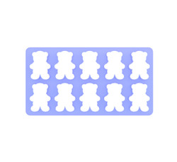 small teddy cutter, 10 multi miniature teddies cookie cutters