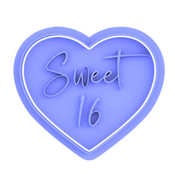 Sweet 16 birthday cookie cutter and embosser