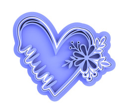 Happy Mother's Day cookie cutter and embosser mum heart flower