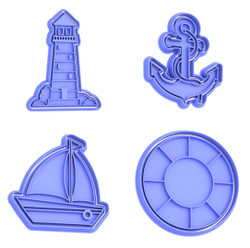 Nautical Sailing cookie cutter and embosser set