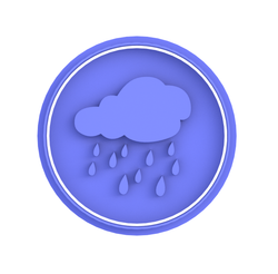 Rainy Cloud style 2 cookie cutter, cookie stamp