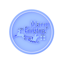 Merry Christmas Sleigh cookie cutter and embosser