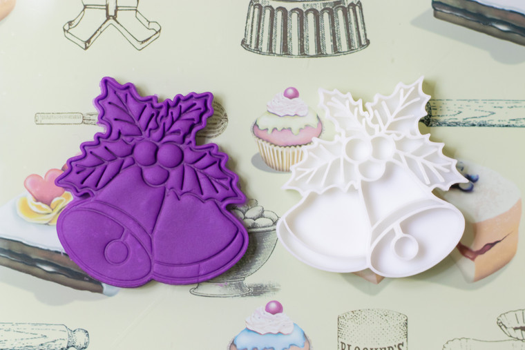 Mistletoe Bells Christmas cookie cutter and embosser