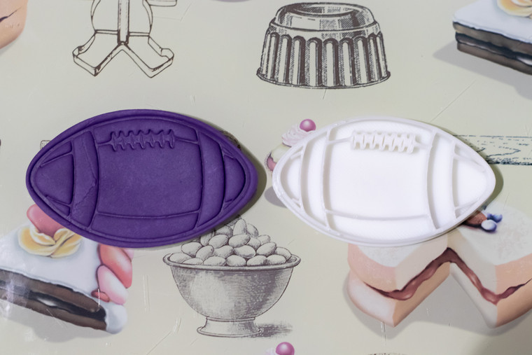 NFL Gridiron ball, american football cookie cutter and embosser, fondant stamp