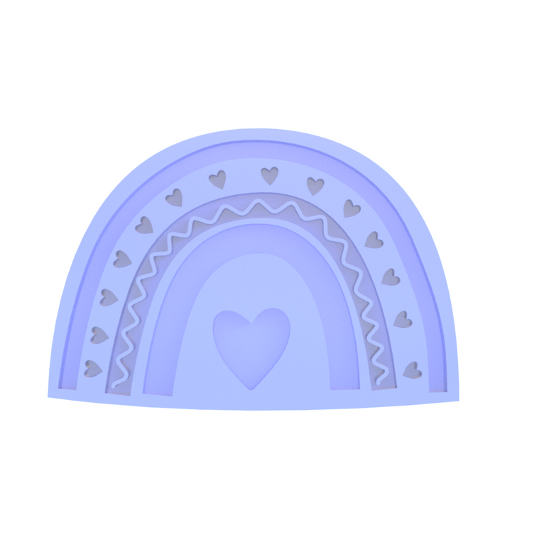 Valentine's Day Boho Rainbow cookie cutter, cookie stamp