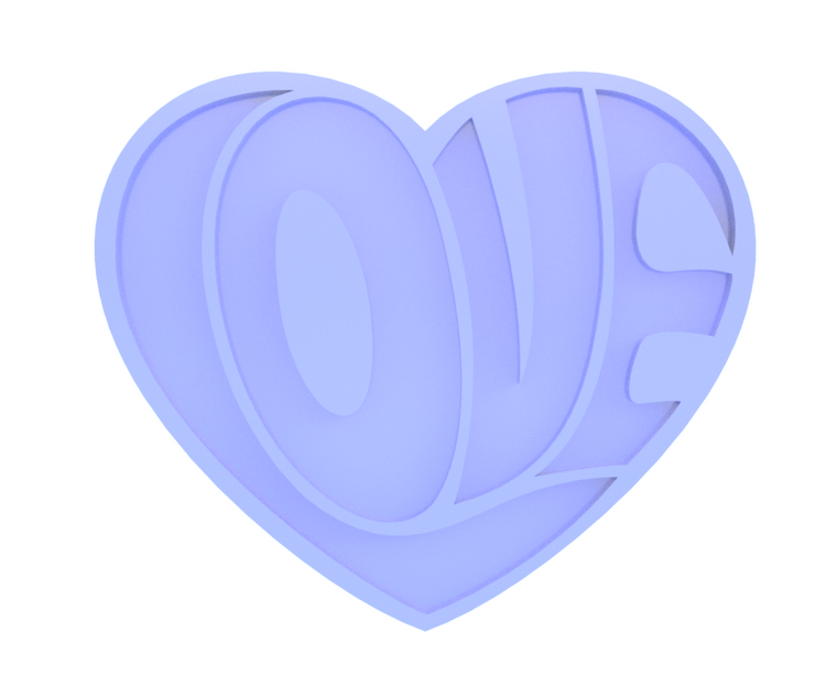 Love Heart Text Valentine's Day cookie cutter, cookie stamp
