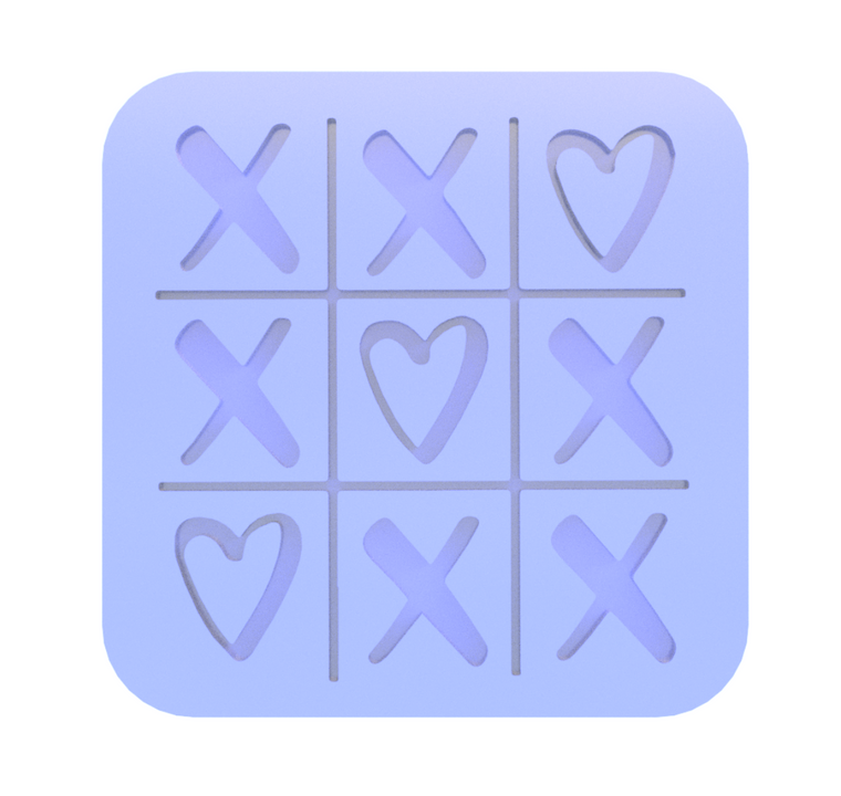 Noughts and Hearts Valentine's Day cookie cutter and embosser, cookie stamp