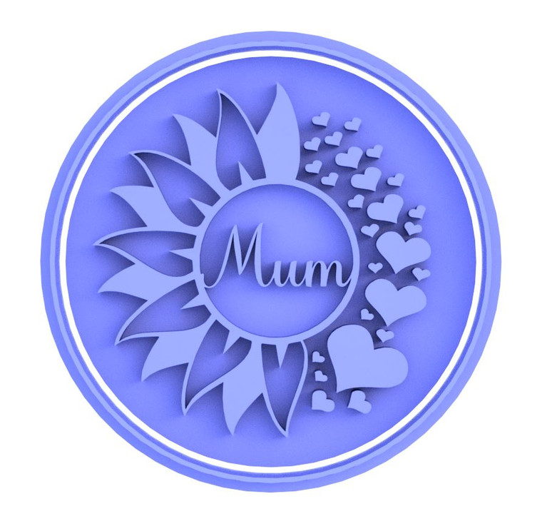 Sunflower Mum Mother's Day cookie cutter and embosser