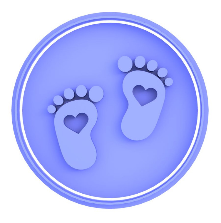 Baby feet cookie cutter and embosser