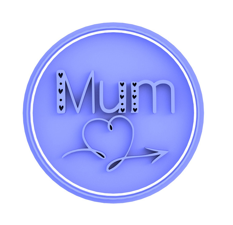 Mum with heart arrow Mother's Day cookie cutter and embosser