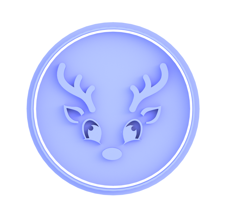 Reindeer face Christmas cookie cutter and embosser