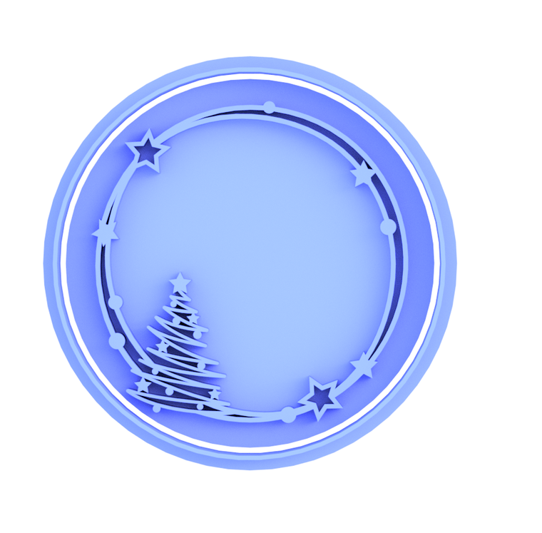 Christmas wreath with Christmas tree cookie cutter and embosser