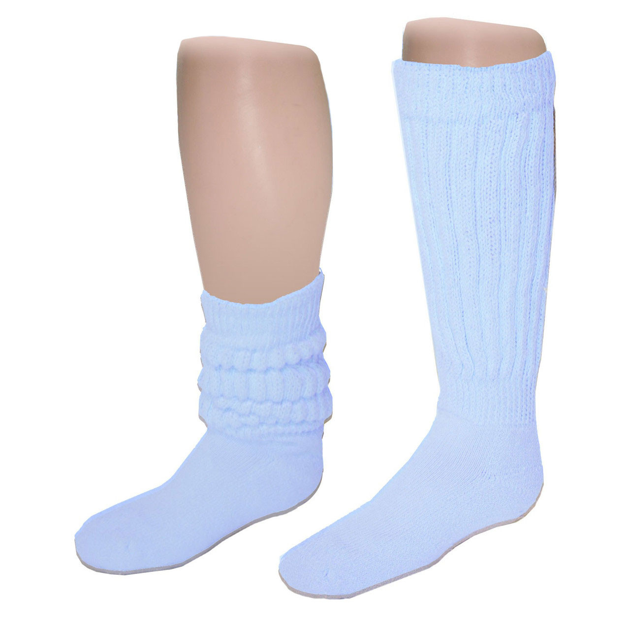 Slouch Socks for Kids Cotton Long and Heavy White 1 Pair 9-12 Years Old