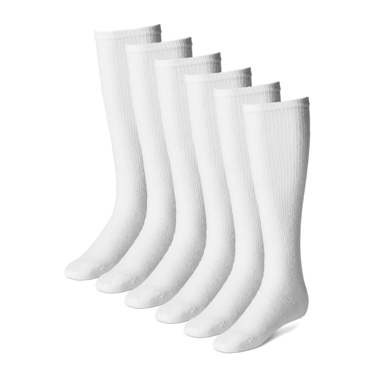 Loose Fit White Over The Calf Socks to EEEEE - 3Pack