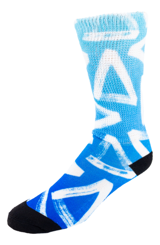 Left side view of Blue Blue Bold Line; Cool & Crazy by Physician's Choice Diabetic Socks