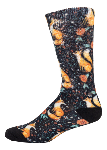 Left side view of Foxy_Autumn; Cool & Crazy by Physician's Choice Diabetic Socks
