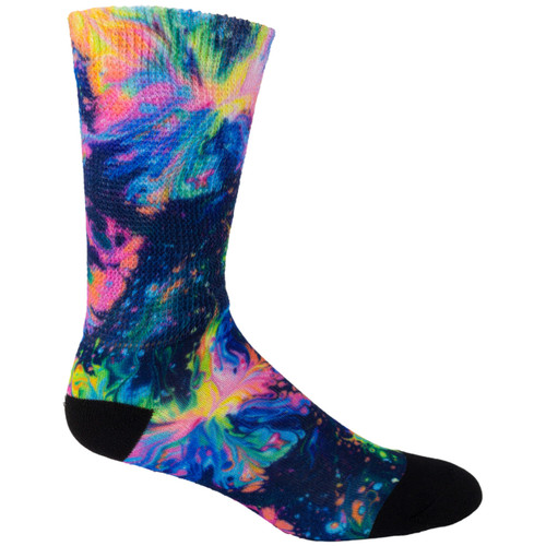 Neon Paint Mix | Cool & Crazy Design Socks by Physician's Choice Diabetic Socks | Better Circulation, Better Health | 1 Pair