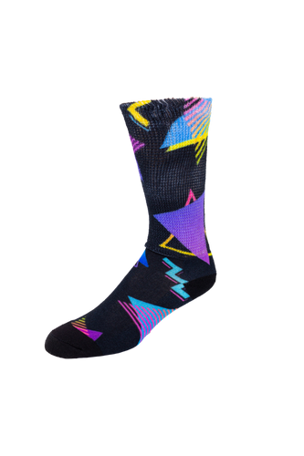 Left side view of Retro Triangles; Cool & Crazy by Physician's Choice Diabetic Socks Left side view of Retro Triangles; Cool & Crazy by Physician's Choice Diabetic Socks