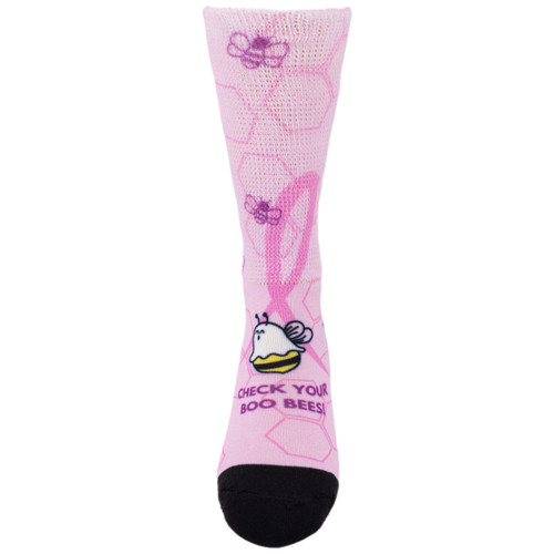 Breast Cancer Boo Bees | Cool & Crazy by Physician's Choice Diabetic Socks | Better Circulation, Better Health | 1 Pair