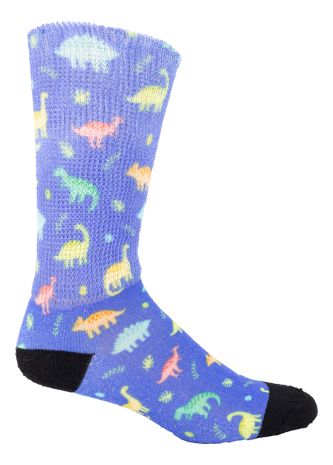 Right side view of Dino; Cool & Crazy by Physician's Choice Diabetic Socks