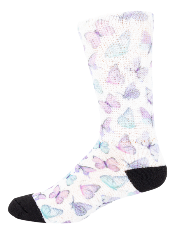 Left side view of Cute_Butterflies; Cool & Crazy by Physician's Choice Diabetic Socks Left side view of Cute_Butterflies; Cool & Crazy by Physician's Choice Diabetic Socks