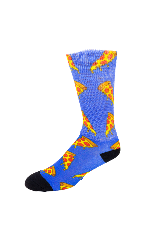 Left side view of Pizza Pizza; Cool & Crazy by Physician's Choice Diabetic Socks Left side view of Pizza Pizza; Cool & Crazy by Physician's Choice Diabetic Socks