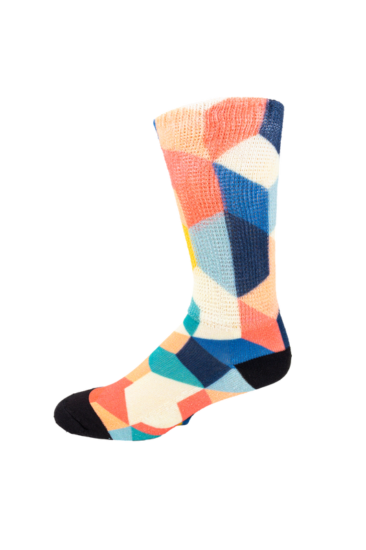 Left side view of Retro Cube; Cool & Crazy by Physician's Choice Diabetic Socks Left side view of Retro Cube; Cool & Crazy by Physician's Choice Diabetic Socks