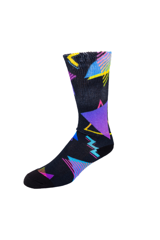 Left side view of Retro Triangles; Cool & Crazy by Physician's Choice Diabetic Socks Left side view of Retro Triangles; Cool & Crazy by Physician's Choice Diabetic Socks