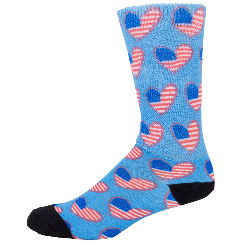American Flag Hearts Diabetic Socks | Cool and Crazy Collection by Physician's Choice Diabetic Socks| Better Circulation, Better Health | 1 Pair American Flag Hearts Diabetic Socks | Cool and Crazy Collection by Physician's Choice Diabetic Socks| Better Circulation, Better Health | 1 Pair