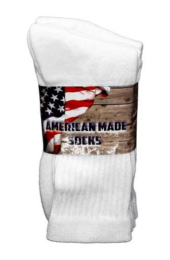 Heavyweight Durable Cotton Athletic White Crew Sock, 12 Pair Bulk