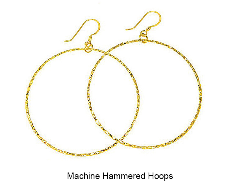 CHARLENE K - 3 Inches Diameter 14K Gold Vermeil Machine Hammered