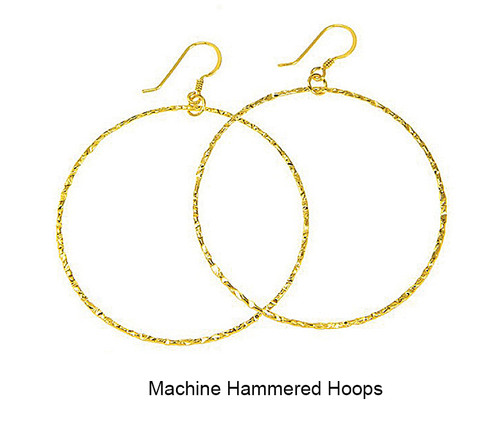CHARLENE K - 3 Inches Diameter 14K Gold Vermeil Machine Hammered
