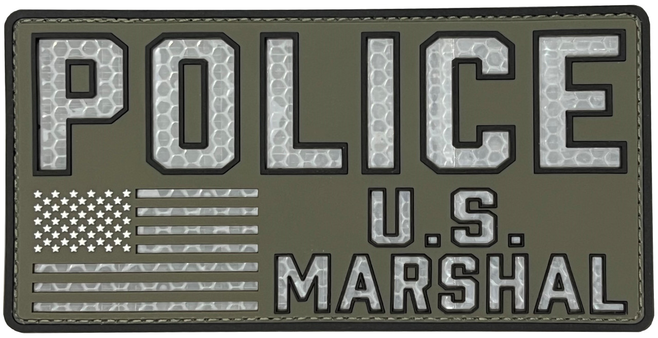 Reflective PVC Patch - Police U.S. Marshal Combat ID Patch