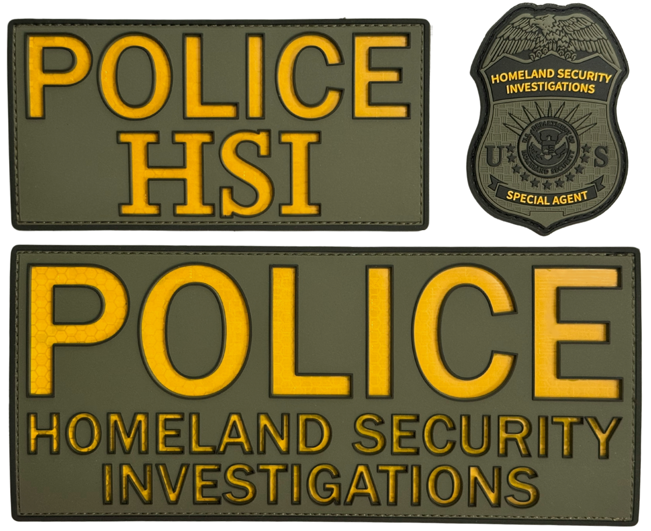 Reflective PVC Patch Set - Official HSI (Homeland Security