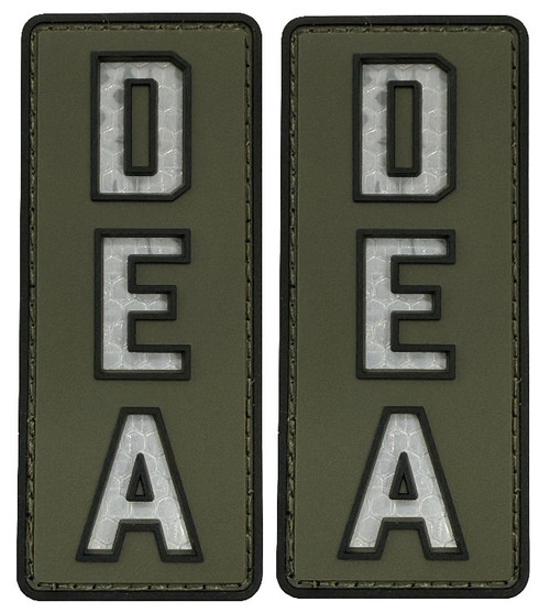 Combat Swag™ Reflective Cummerbund PVC Patch Set - DEA (White)
