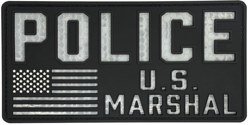 Reflective PVC Patch - Police U.S. Marshal Combat ID Patch